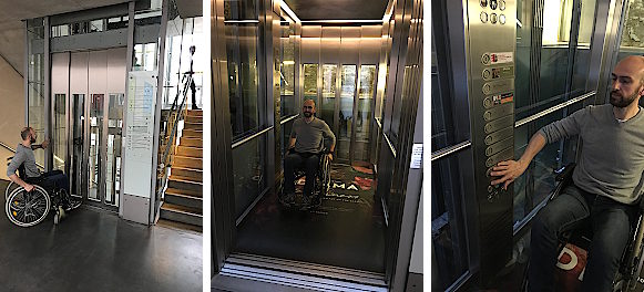 Photo de l'ascenseur central. 