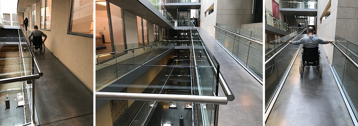 Photo des plans inclinés derrière dans le bâtiment neuf