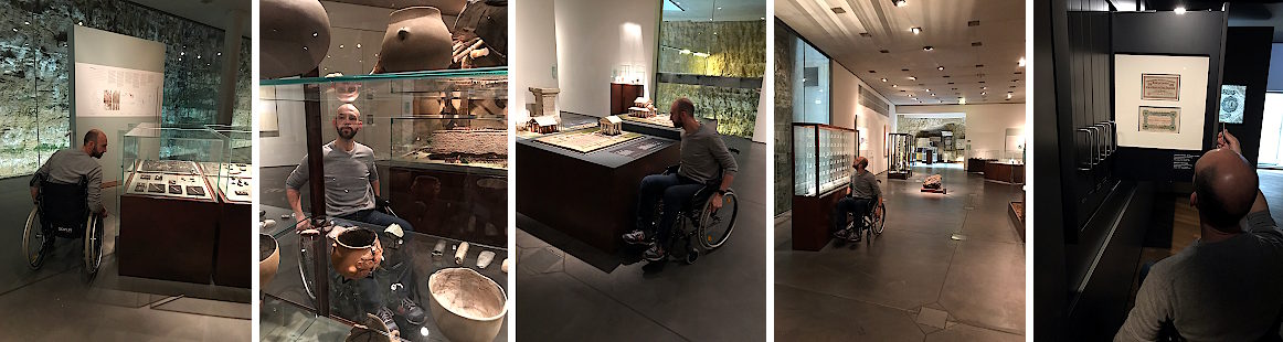 Photo d'objets exposés dans des vitrines mais accessibles
