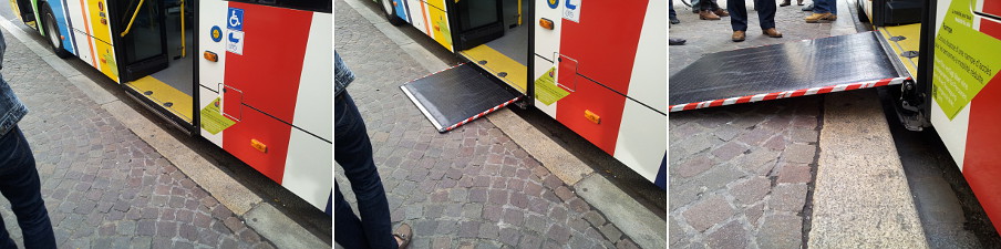 Déployment de la plate-forme d'un bus de la ville