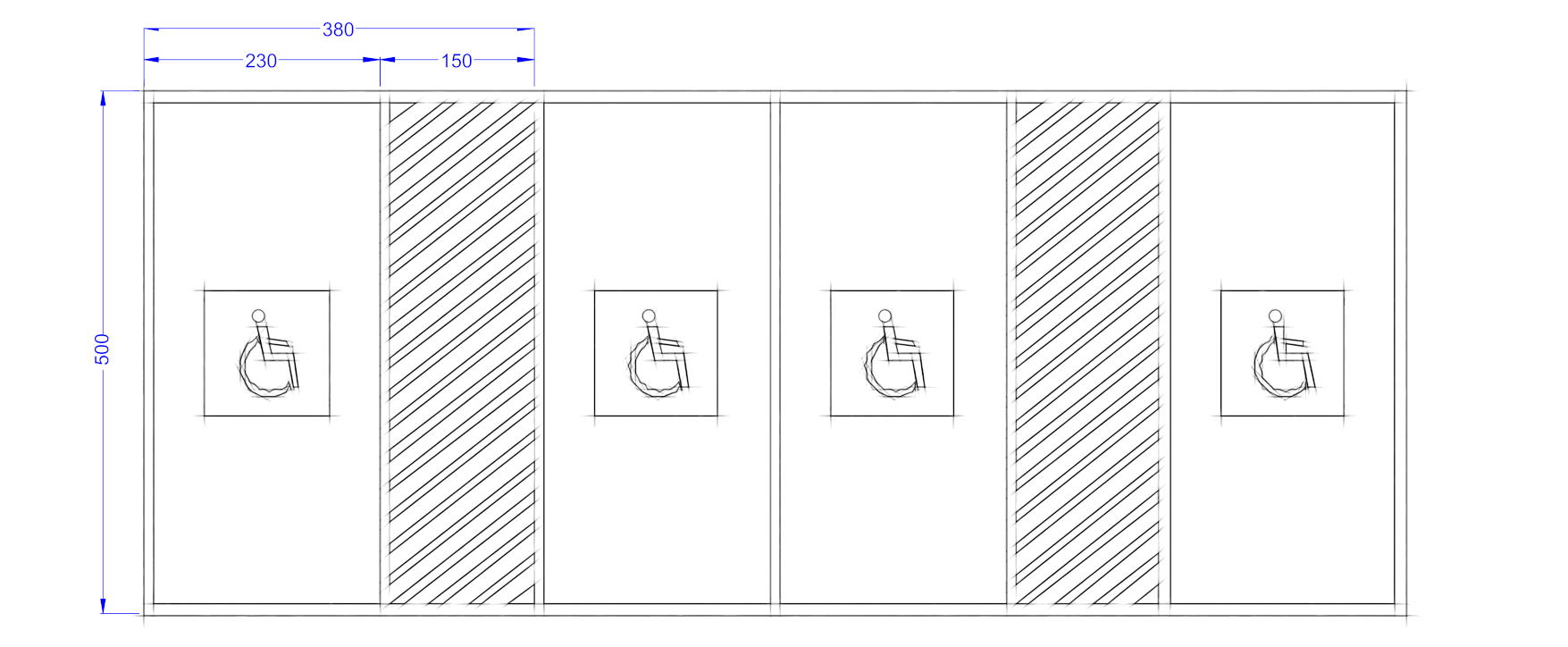 Dimensions pour stationnement alterné